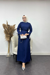Sofya Keten Eteği Bağlamalı Takım-Lacivert