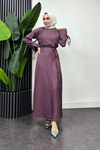 Sofya Keten Eteği Bağlamalı Takım-Lila