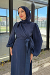 Yandan Bağlamalı Jan Jan Abiye -Lacivert