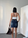 Kemer Detaylı Denim Mini Etek