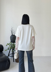 Kolları Dantel Detay Oversize Tshirt Beyaz