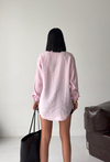 Marka Model Nakışlı  Pembe Gömlek
