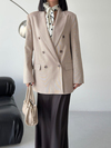 Oversize Blazer Ceket Koyu Bej