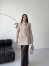 Oversize Blazer Ceket Koyu Bej