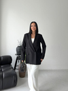 Oversize Kruvaze Blazer Ceket Siyah