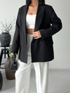 Oversize Kruvaze Blazer Ceket Siyah