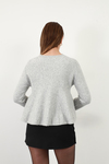 Peplum Pullu Simli Triko Kazak Gri