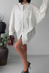 Poplin Oversize Beyaz Gömlek
