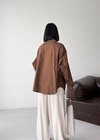 Poplin Oversize Kahverengi Gömlek