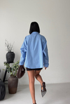 Poplin Oversize Mavi Gömlek