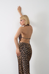 Sırt Dekolteli Leopar Elbise