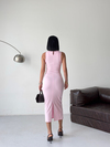 Slim Fit Midi Pembe Elbise