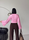 Yarasa Kol Pembe Fit Bluz