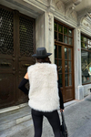 Kadın Bej Yapay Kürk Yelek MLB107