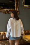 Kadın Beyaz Oversize Modal Gömlek – Minimal Şıklık MLB178