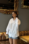 Kadın Beyaz Oversize Modal Gömlek – Minimal Şıklık MLB178
