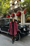 Kadın Bordo Oversize Yapay Kürk Kaban MLB106
