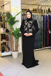 4886 CODE ROBE EN CRÊPE BRODÉE DE FLEURS