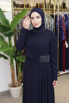 5205 ROBE À COL COUDU ET POIS