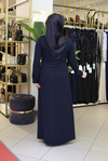 7118 KOD YAKA KISMI TAŞ DETAYLI ELBİSE