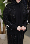 ASALET TAŞ İŞLEMELİ ABAYA TAKIM 649 KOD