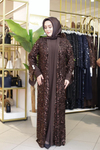 ASALET TAŞ İŞLEMELİ ABAYA TAKIM 649 KOD