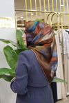ÇİÇEK DESEN ARMİNE SAF İPEK EŞARP 9603/35 KOD
