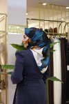 8935/55 CODE FLORAL DETAILED ARMINE TWILL SILK SCARF