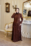ETEĞİ DALGALI ELBİSE 2133 KOD