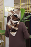 GEOMETRİK DESEN ARMİNE SAF İPEK EŞARP 9633/50 KOD