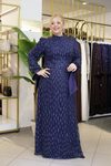STR2566-3 CODED EMBROIDERED FABRIC EVENING DRESS
