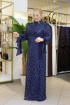 STR2566-3 CODED EMBROIDERED FABRIC EVENING DRESS