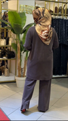 PİLE DETAYLI KUPRA PANTOLONLU İKİLİ TAKIM 2714 KOD