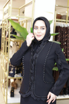 PLİSE GARNİLİ TAŞLI CEKET ELBİSE 3511 KOD