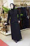 PLİSE GARNİLİ TAŞLI CEKET ELBİSE 3511 KOD