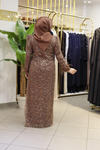 PUL DESENLİ ABİYE ELBİSE 754 KOD