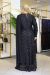 6002 KOD PULLU DRAPE DETAYLI ELBİSE