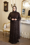 6002 KOD PULLU DRAPE DETAYLI ELBİSE
