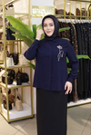 SAWOROSKİ ÇİÇEK TAŞLI KISA GÖMLEK 1176 KOD