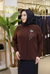 SAWOROSKİ ÇİÇEK TAŞLI KISA GÖMLEK 1176 KOD