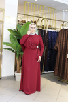 0055 KOD SAWOROSKİ PELERİN DETAYLI ELBİSE