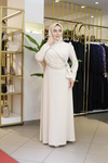 0055 KOD SAWOROSKİ PELERİN DETAYLI ELBİSE