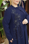BEY801 CODED SEQUENCE STONE-EMBELLISHED ABAYA SET