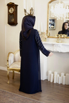 TAŞ BASKILI ŞİFON ABAYA TAKIM 7129 KOD