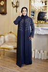 TAŞ BASKILI ŞİFON ABAYA TAKIM 7129 KOD