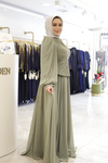 TAŞ DETAYLI DRAPELİ ABİYE ELBİSE 0068 KOD