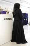TAŞ DETAYLI DRAPELİ ABİYE ELBİSE 0068 KOD