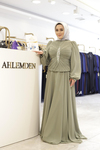TAŞ DETAYLI DRAPELİ ABİYE ELBİSE 0068 KOD