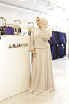TAŞ DETAYLI DRAPELİ ABİYE ELBİSE 0068 KOD