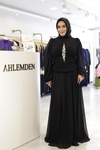 TAŞ DETAYLI DRAPELİ ABİYE ELBİSE 0068 KOD